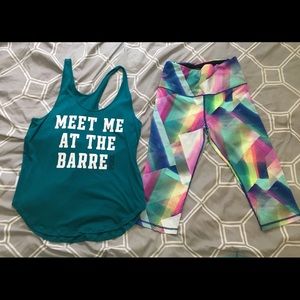 VS Pink, size L tank & VSX Knockout pants, size M